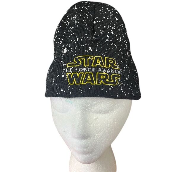Star Wars Beanie Hat The Force Awakens Black Pom-Pom Unisex Adults Winter - Picture 1 of 2